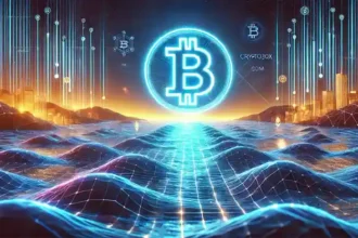 Illustration of Crypto30x.com Ocean blockchain technology and DeFi integration.